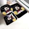 Mickey Mouse Bathroom Shower Curtain, Bath Mat Set FPT90