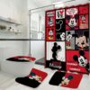 Mickey Mouse Bathroom Shower Curtain Toilet Seat Cover & Rugs Set Rze1