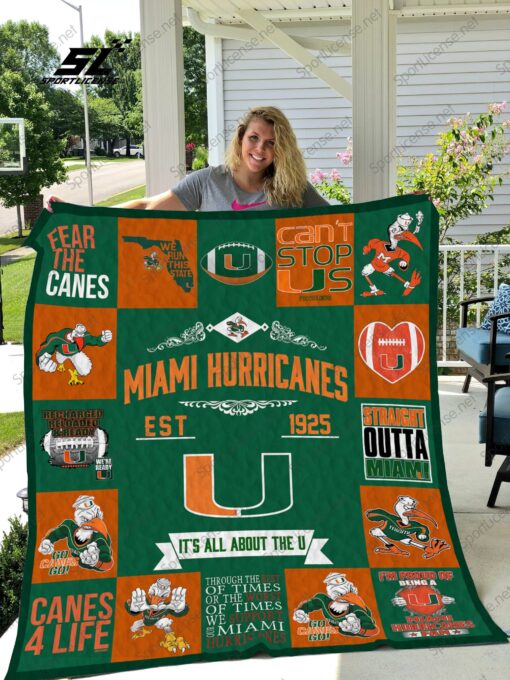 Miami Hurricanes Blanket Quilt Rze1