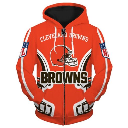Cleveland Browns 1 Zip Hoodie 3D MIH08