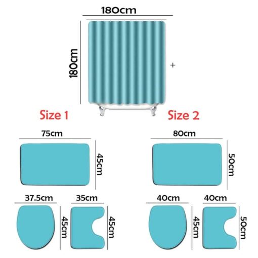 Stitch 1 Bathroom Shower Curtain Toilet Seat Cover & Rugs Set Rze1 - Image 2