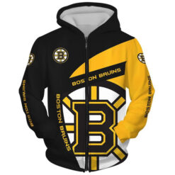 Boston Bruins Zip Hoodie 3D Rze1