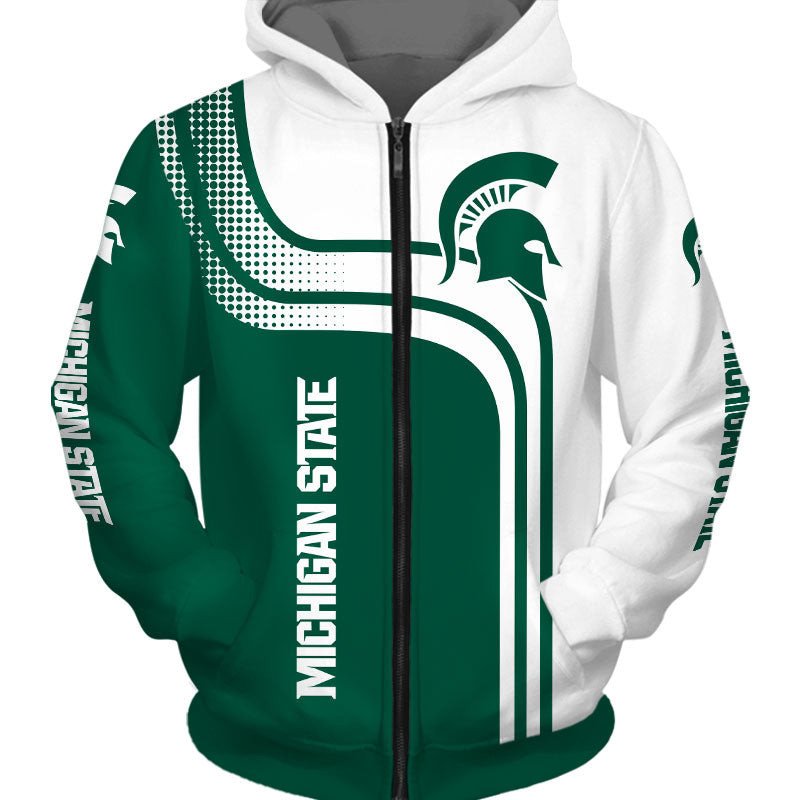 Michigan State Spartans Zip Hoodie 3D Rze1