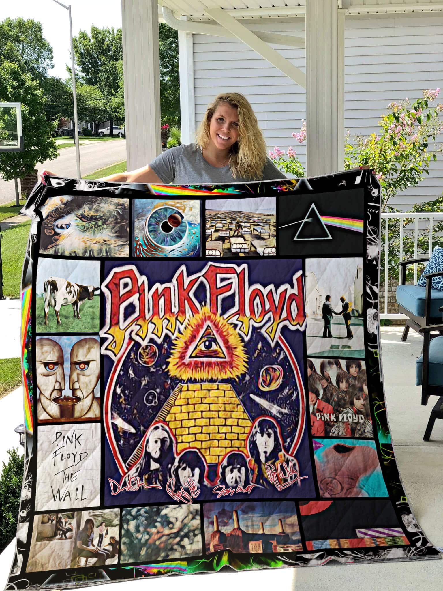 Pink Floyd 1 Quilt Blanket Rze1