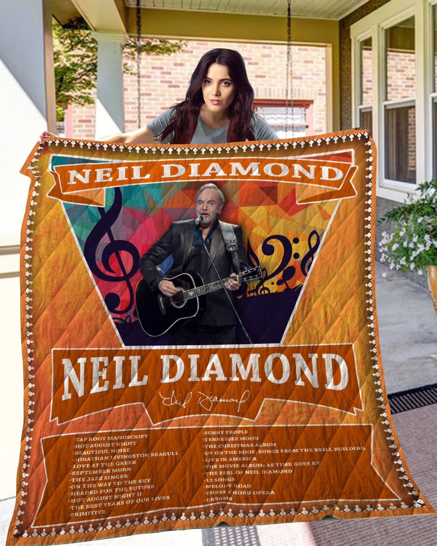 Neil Diamond Quilt Blanket Rze1