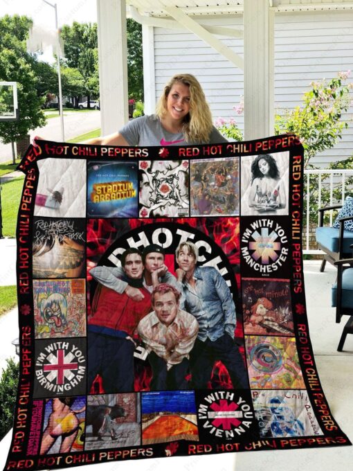Red Hot Rze2ili Peppers Blanket Quilt Rze2