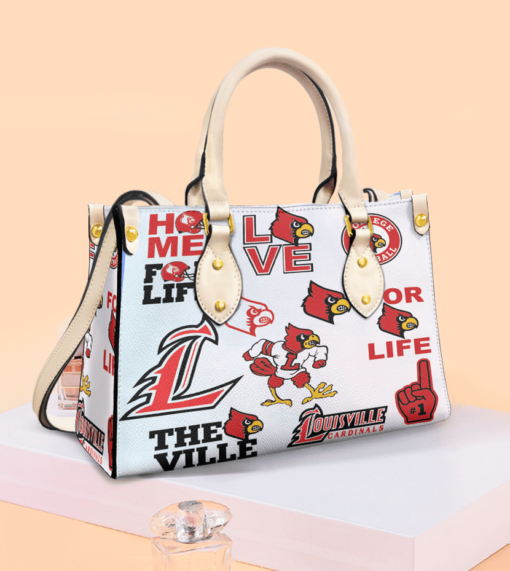 Louisville Cardinals 2g White Leather Bag Rze1