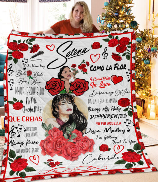 SLN Personalized Quilt Blanket Red Rosie