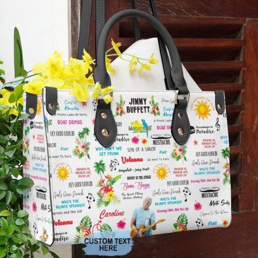 Jimmy Buffett Black Leather Bag B20 - Image 3