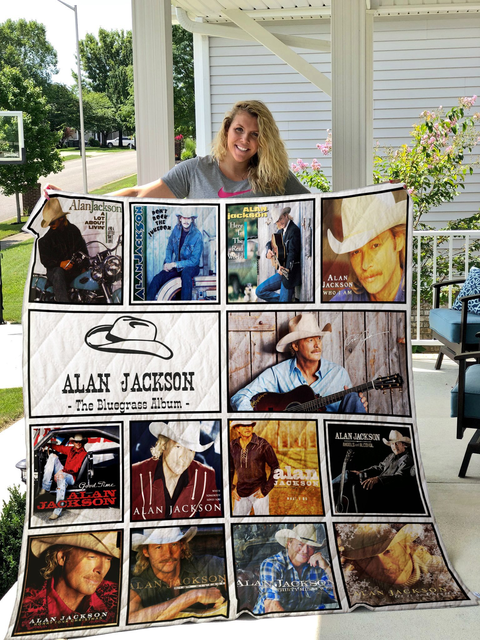 Alan Jackson Quilt Blanket Quilt Rze1
