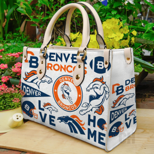 Denver Broncos Leather Hand Bag Rze2
