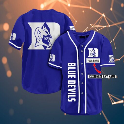 Duke Blue Devils 3D Baseball Jersey Rze1