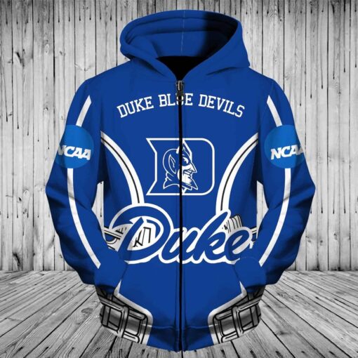 Duke Blue Devils 1 Zip Hoodie 3d Rze1
