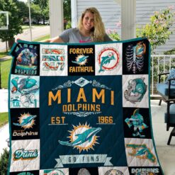 Miami Dolphins 4 Blanket Quilt B22
