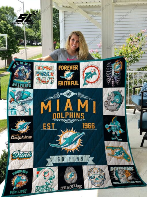 Miami Dolphins 4 Blanket Quilt M08