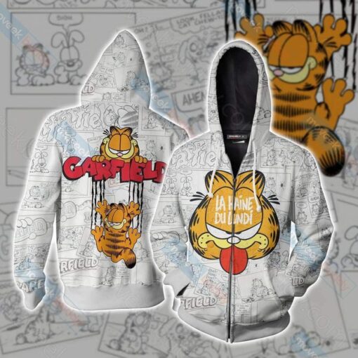Garfield Zip Hoodie 3d M08