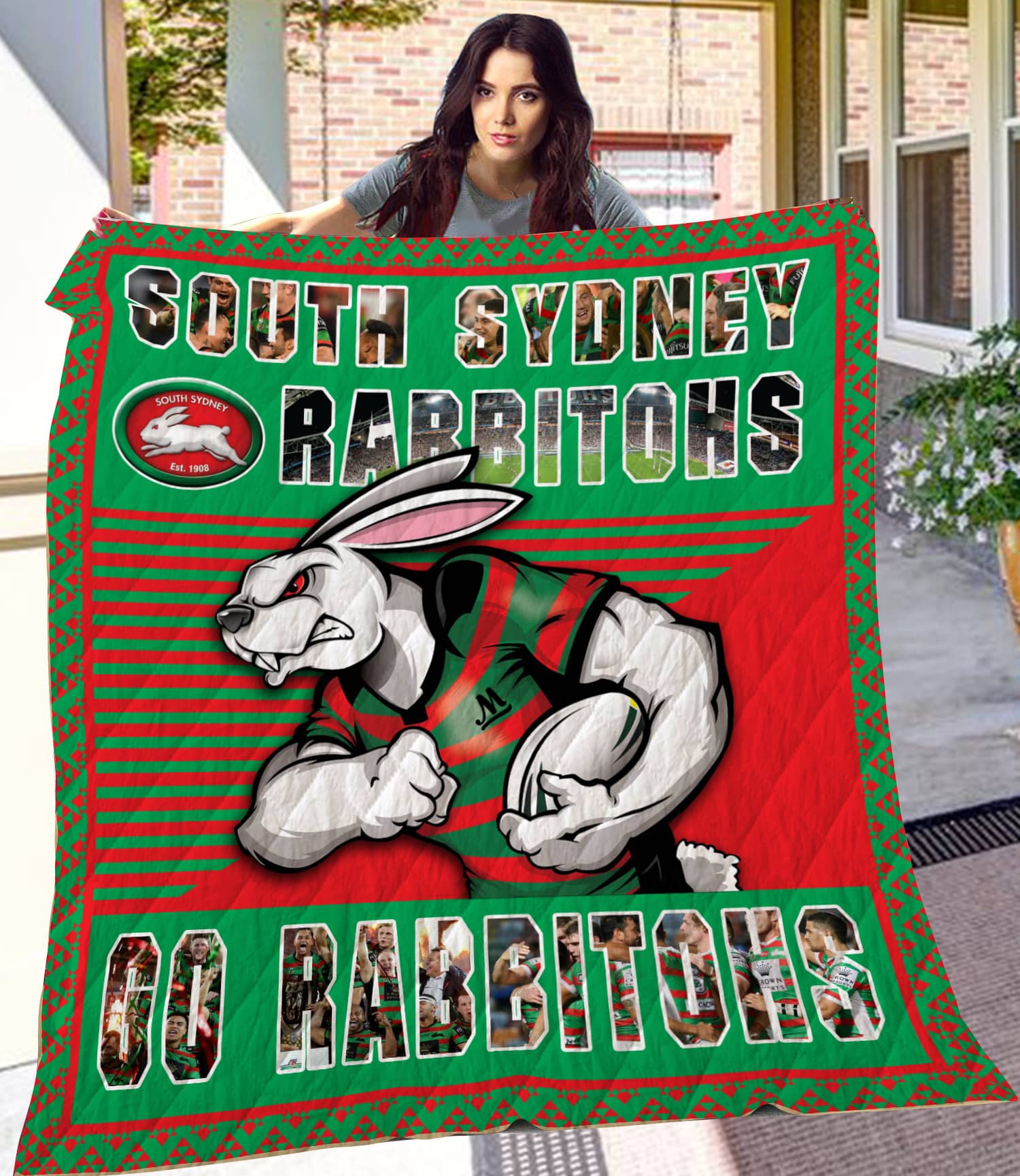 South Sydney Rabbitoh 1 Blanket Quilt Rze1