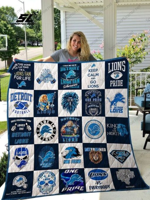 Detroit Lions Love Quilt Blanket B22