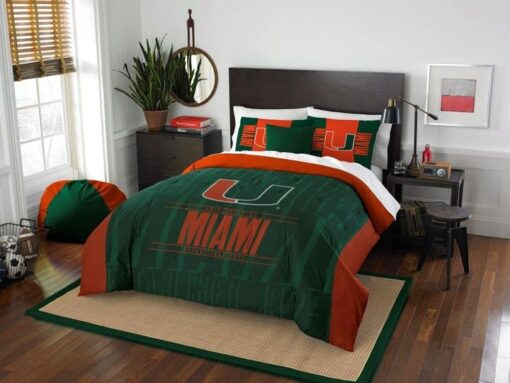 Miami Hurricanes Bedding Set Rze1