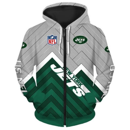 New York Jets Hoodie Zip Hoodie 3D Rze1