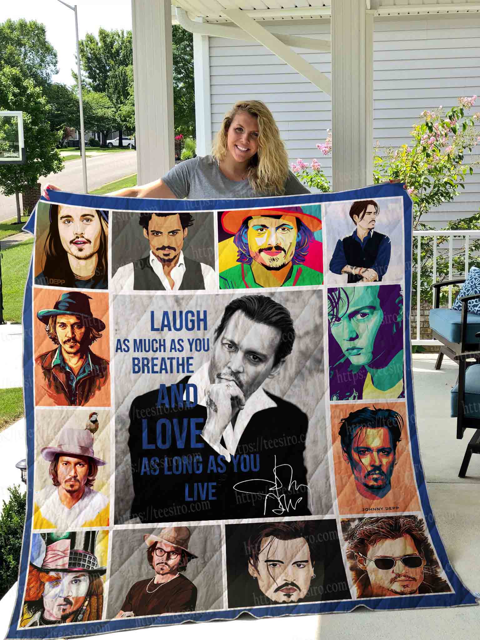 Johnny Depp 3 Blanket Quilt Rze1