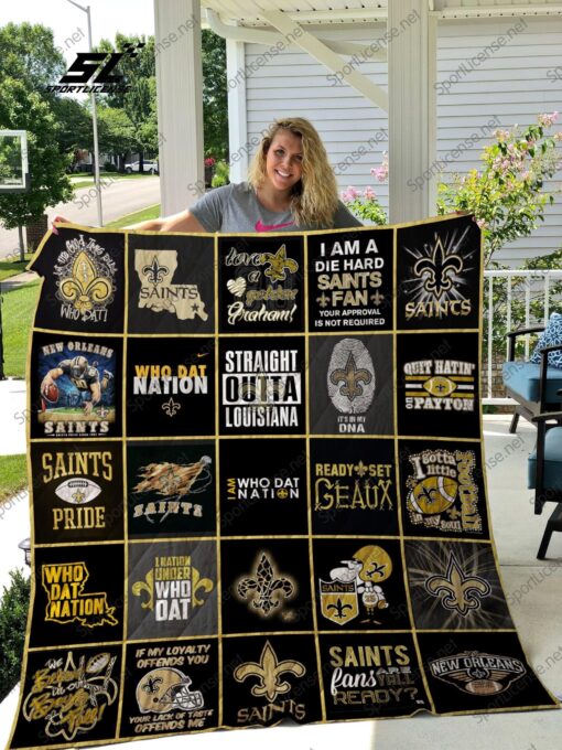 New Orleans Saints Quilt Blanket Rze1