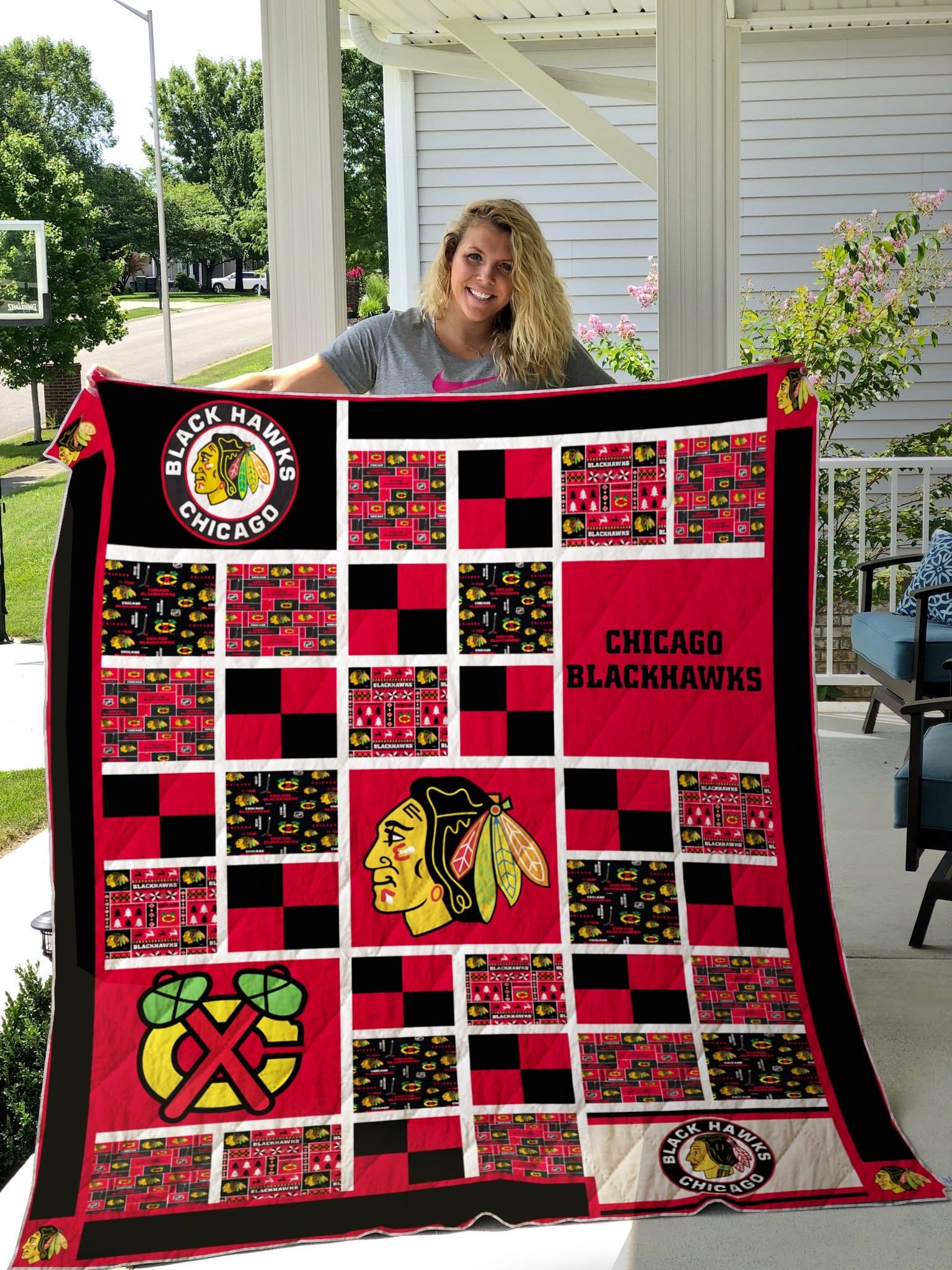 Chicago Blackhawks lover Quilt Blanket Quilt Rze2