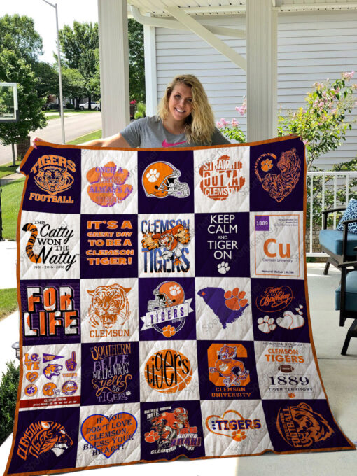 Clemson Tigers Quilt  Blanket Rze2
