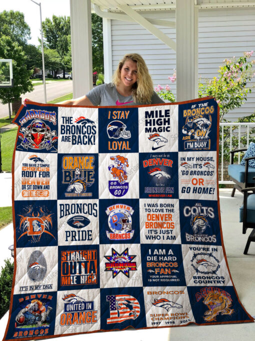 Denver Broncos Quilt Blanket Quilt Rze2