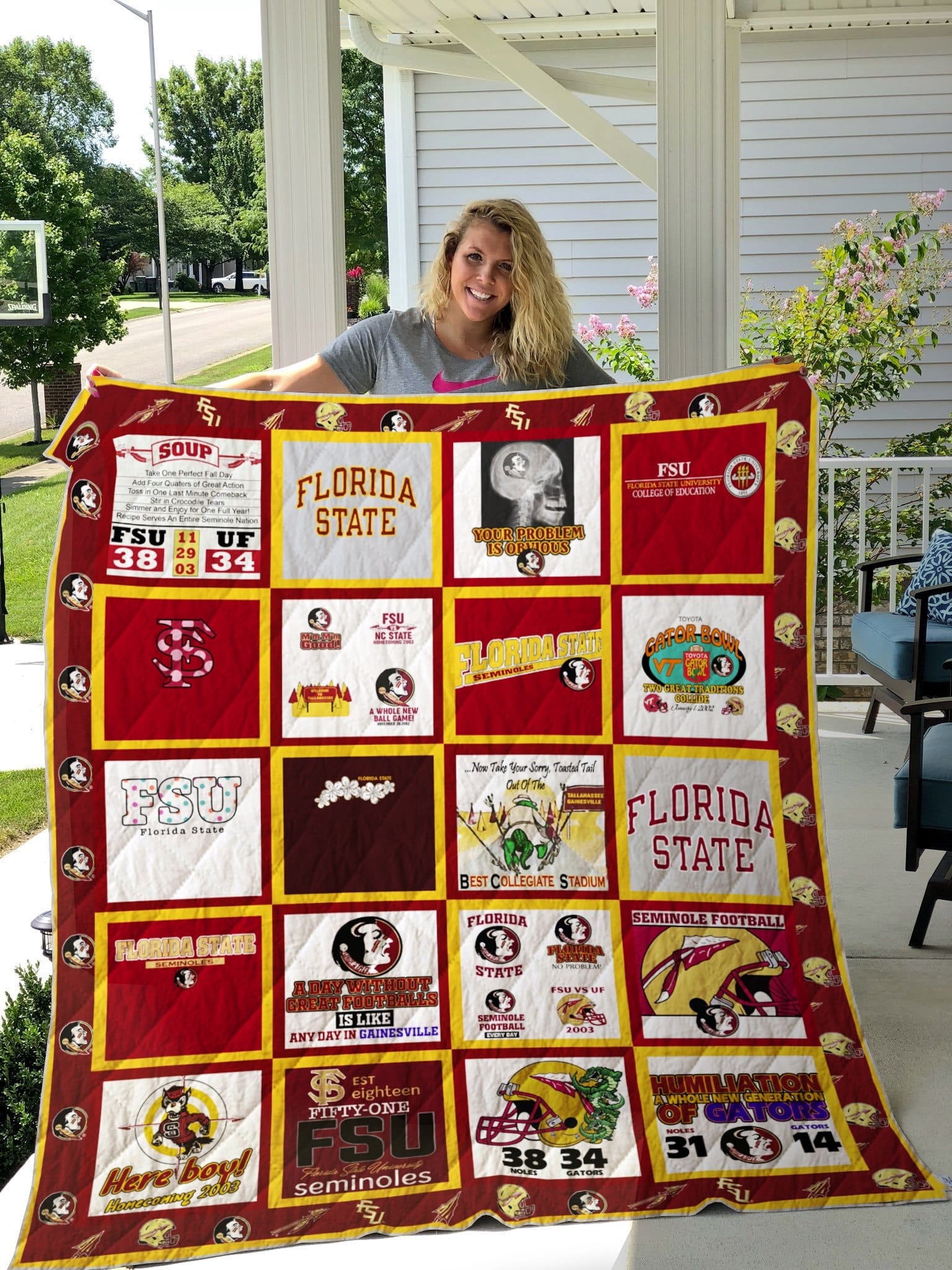 Florida State Seminoles Quilt Lover Blanket Quilt Rze2