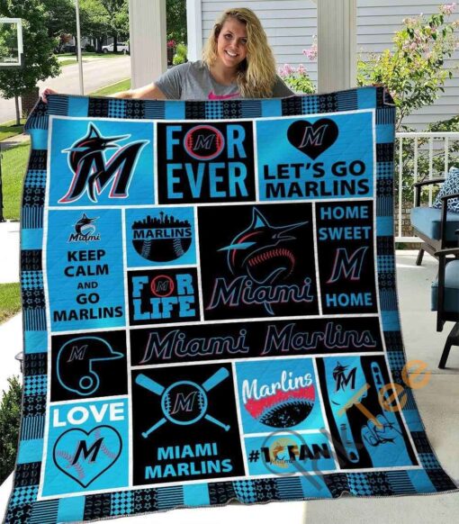Miami Marlins Blanket Quilt MIH08