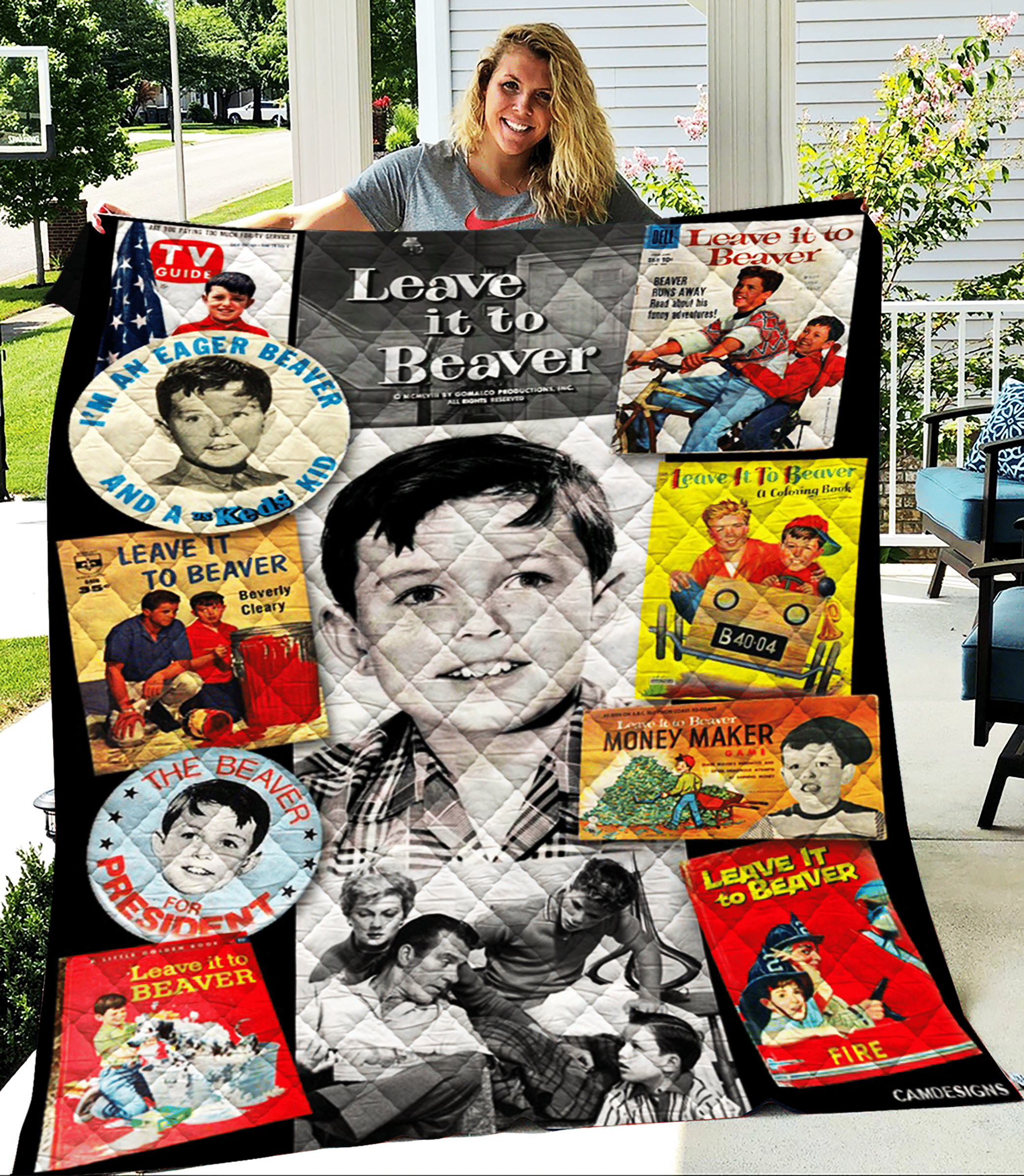 Leave It To Beaver Blanket Quilt Rze1