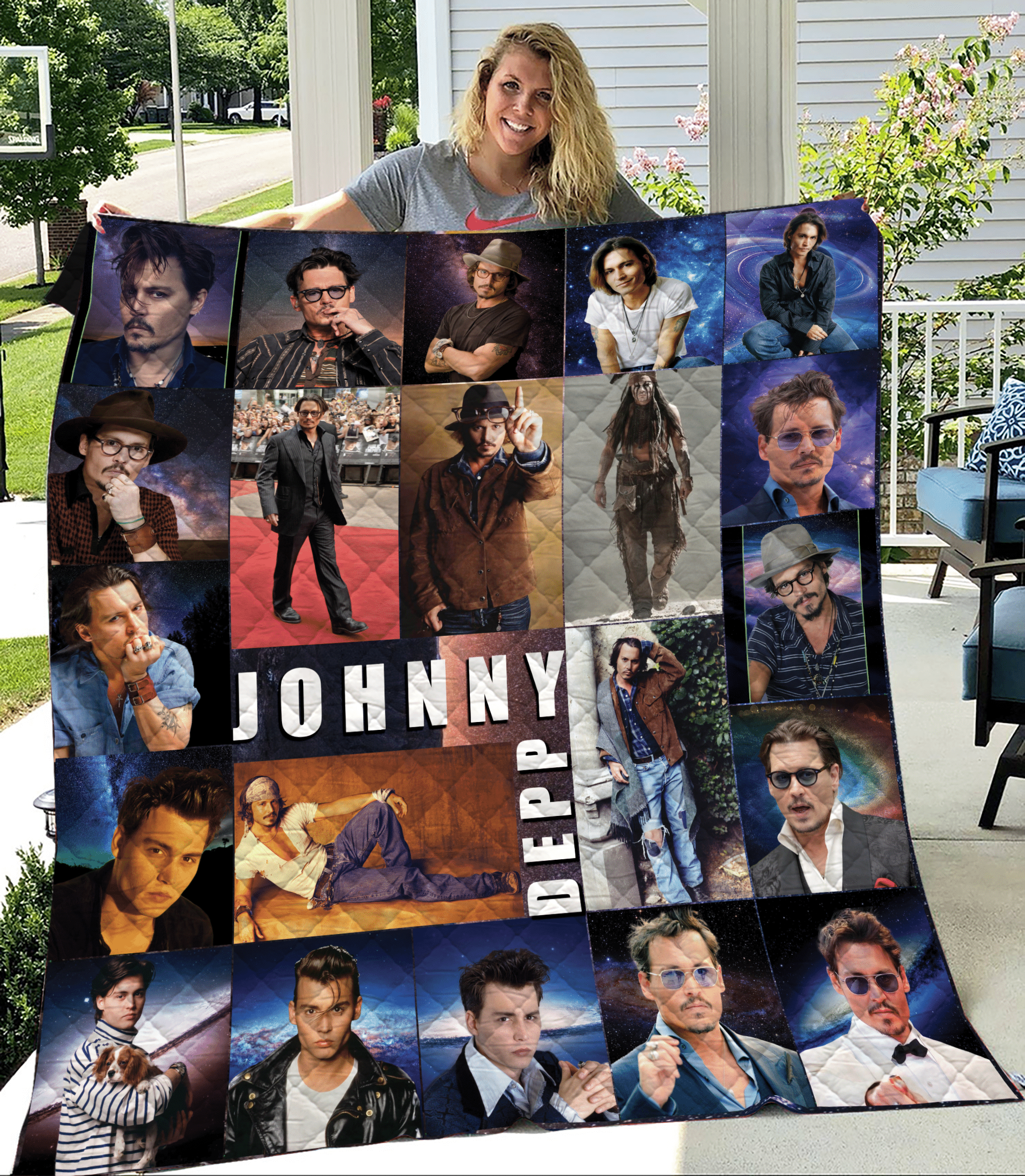 Johnny Depp Love 1a Blanket Quilt Rze1