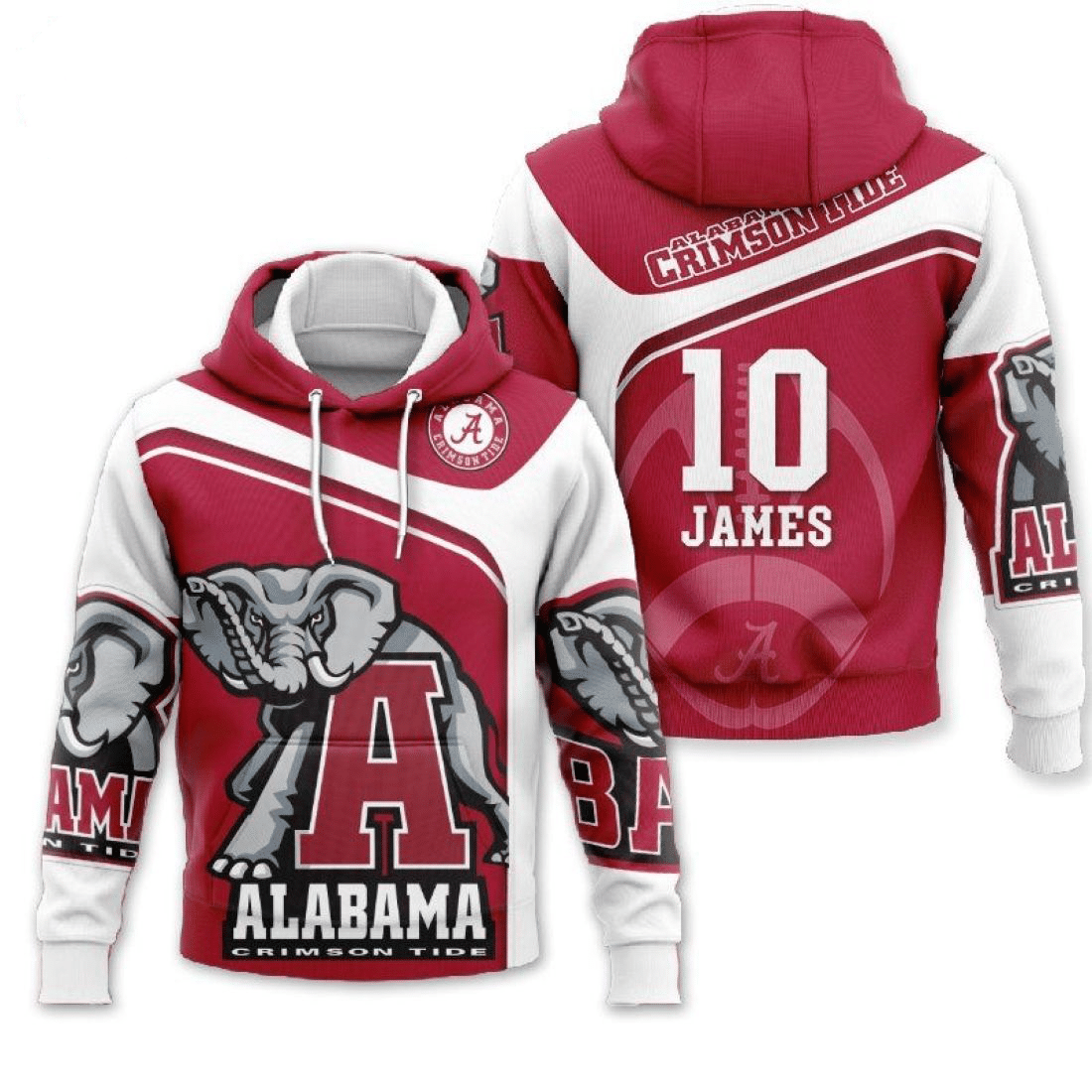 Alabama Crimson Tide 1 Hoodie Zip Hoodie 3D TN
