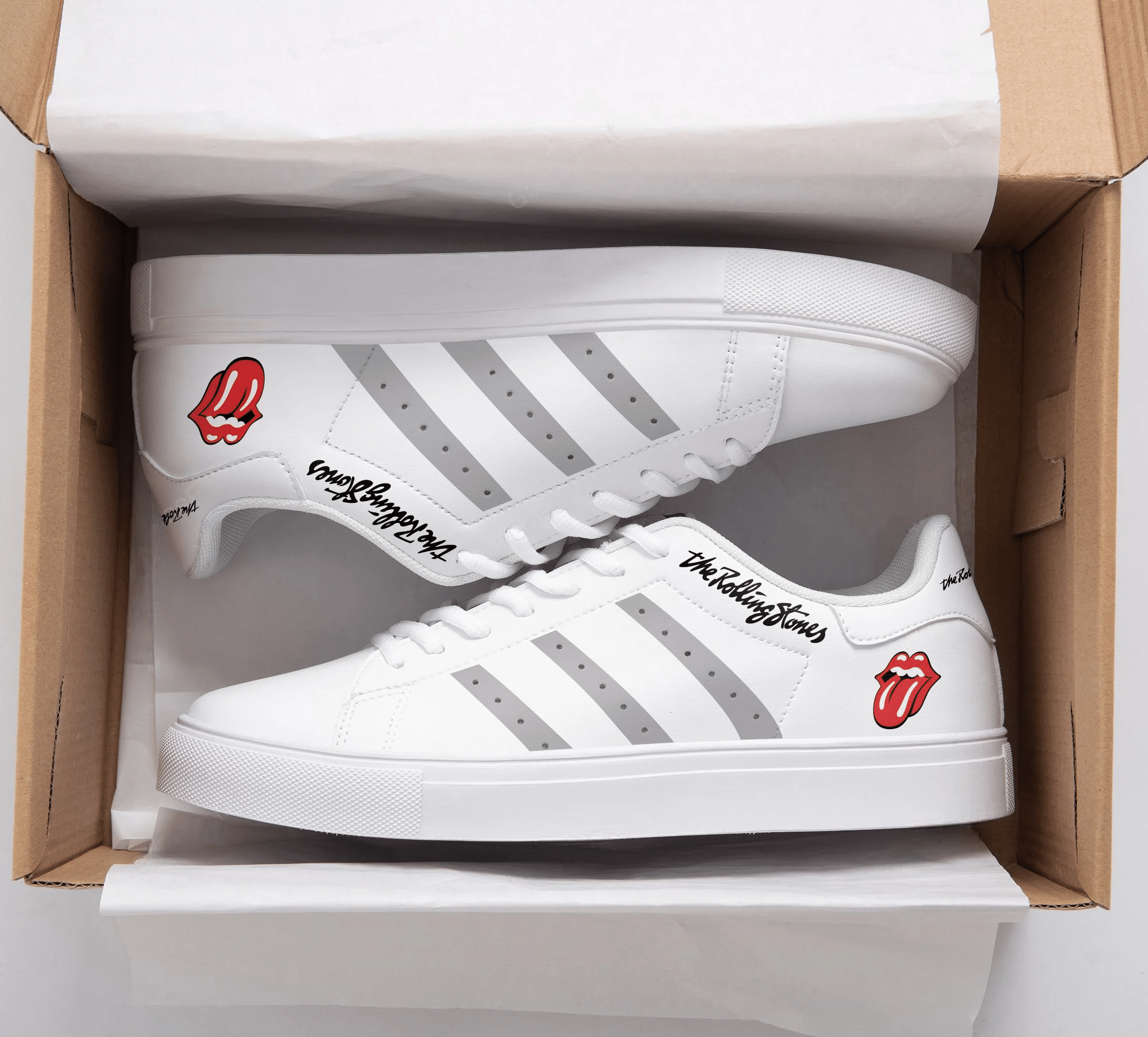 The Rolling Stones White Skate Shoes Rze2