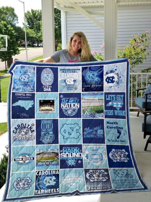 Carolina Tar Heels Blanket Quilt Rze2