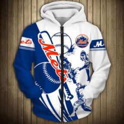 New York Mets 1 Zip Hoodie 3d TH21