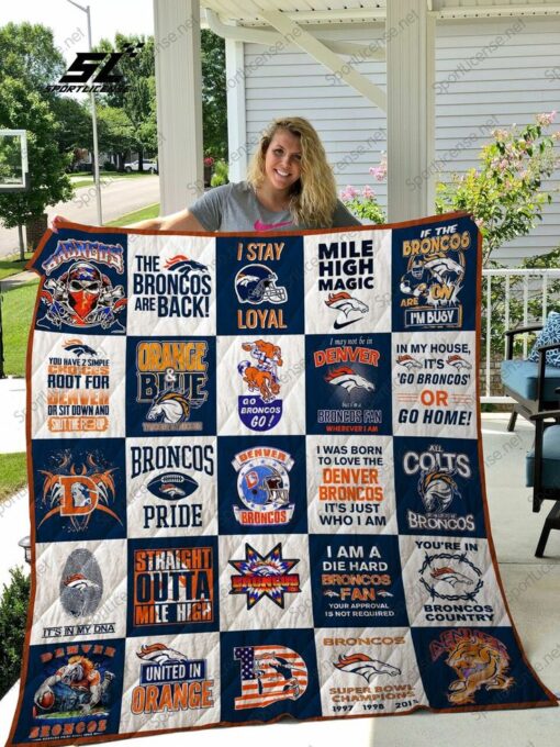Denver Broncos Blanket Quilt Rze1