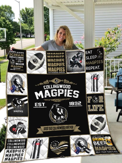 Collingwood Magpies lover Blanket Quilt Rze2