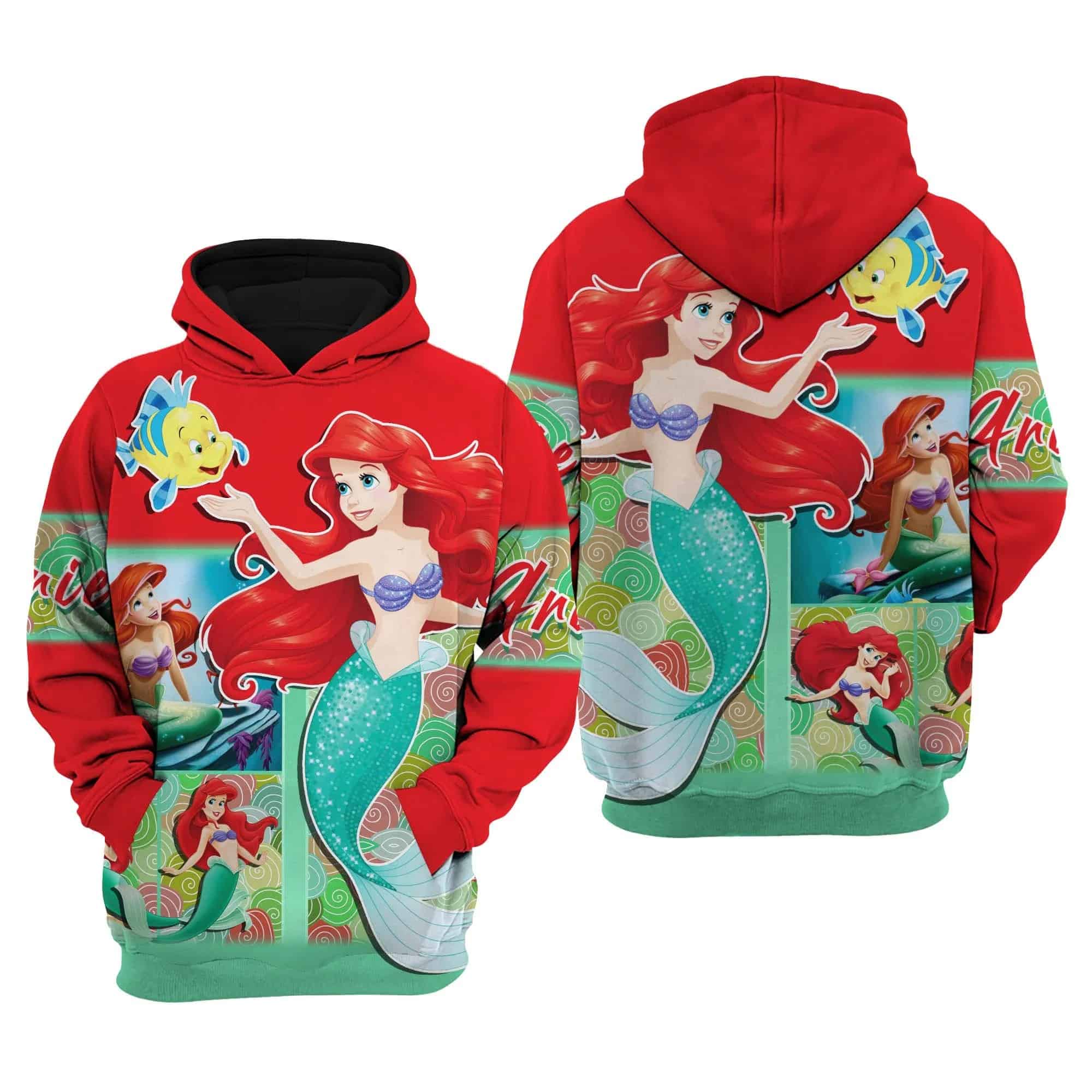 The Little Mermaid a00 Hoodie Zip Hoodie 3D Rze1