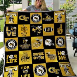 Georgia Tech Yellow Jackets 3 Blanket Quilt Rze1
