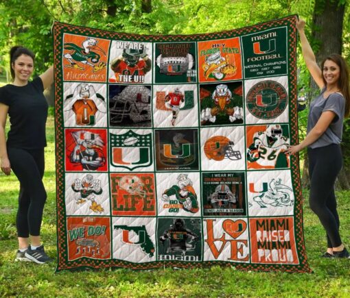 Miami Hurricanes Lover Quilt Blanket Quilt Rze2