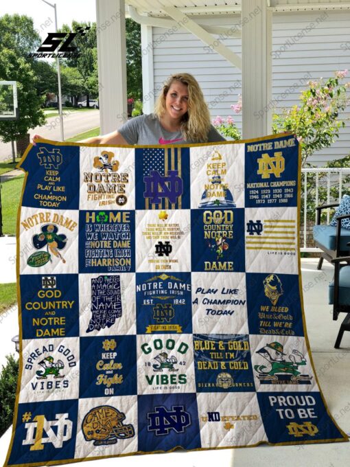 Notre Dame Fighting Irish 1 Blanket Quilt Rze1
