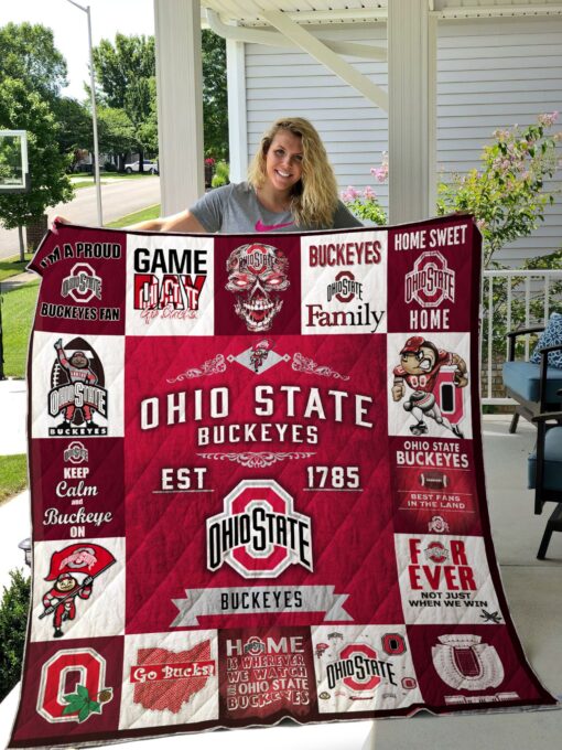 Ohio State Buckeye Blanket Quilt Rze2