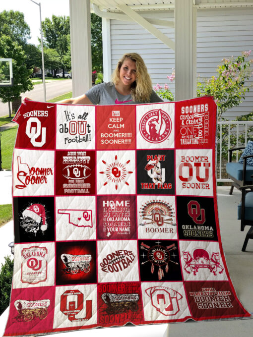 Oklahoma Sooners 3 Blanket Quilt Rze1
