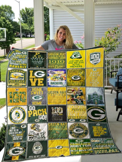 Green Bay Packers Lover Quilt  Blanket Quilt Rze2