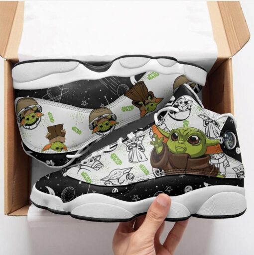 Baby Yoda 1 Jordan 13 Shoes B23 - Image 2