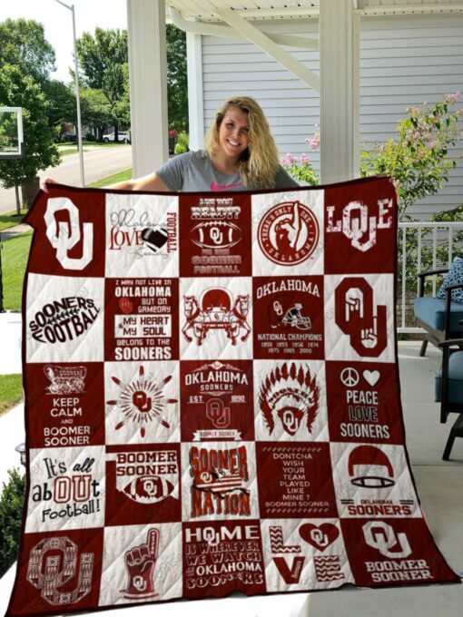 Oklahoma Sooners Quilt Blanket Quilt Rze2