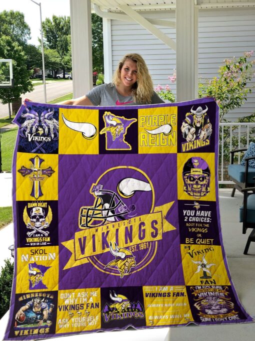 Minnesota Vikings Lover Blanket Quilt Rze2