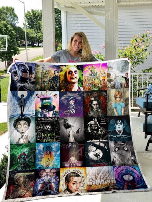 Tim Burton Quilt Blanket Quilt Rze1